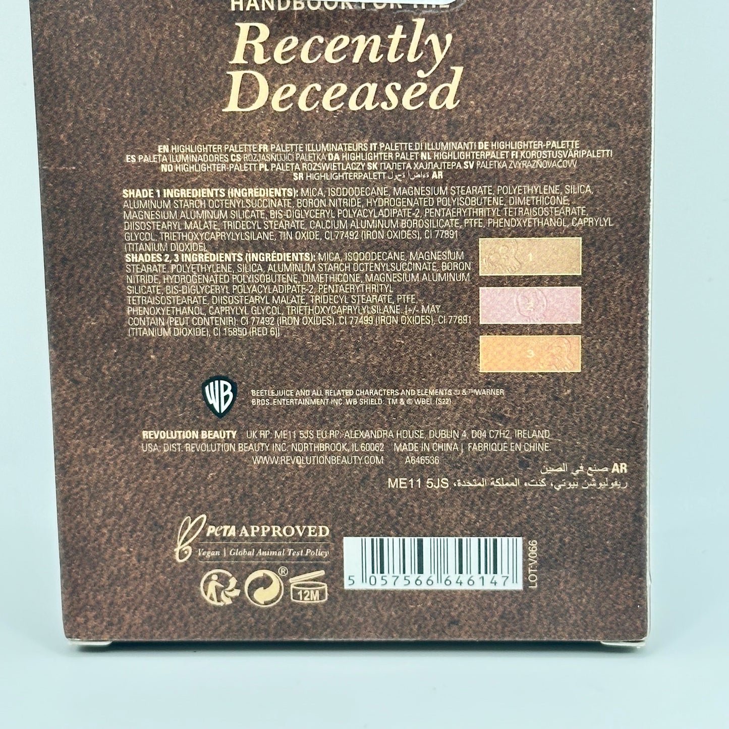 Beetlejuice x Makeup Revolution Recently Deceased Highlighter Palette -Limited Edition