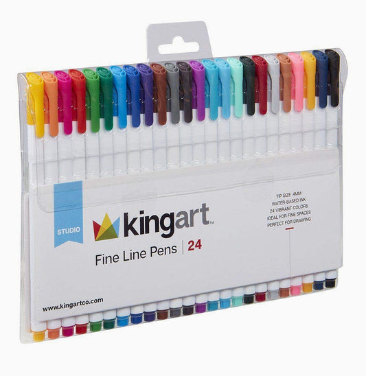 Kingart Fine Line Pens Set of 24
