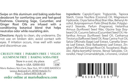 Mario Badescu Deodorant Infused with Skin-Loving Botanicals | Aluminum and Baking Soda-Fre